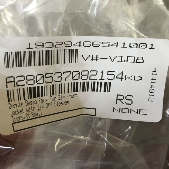 Dennis Basso Faux Fur Zip Front Jacket with Zip-Off Sleeves Ivory XXS NEW! - Picture 5 of 7